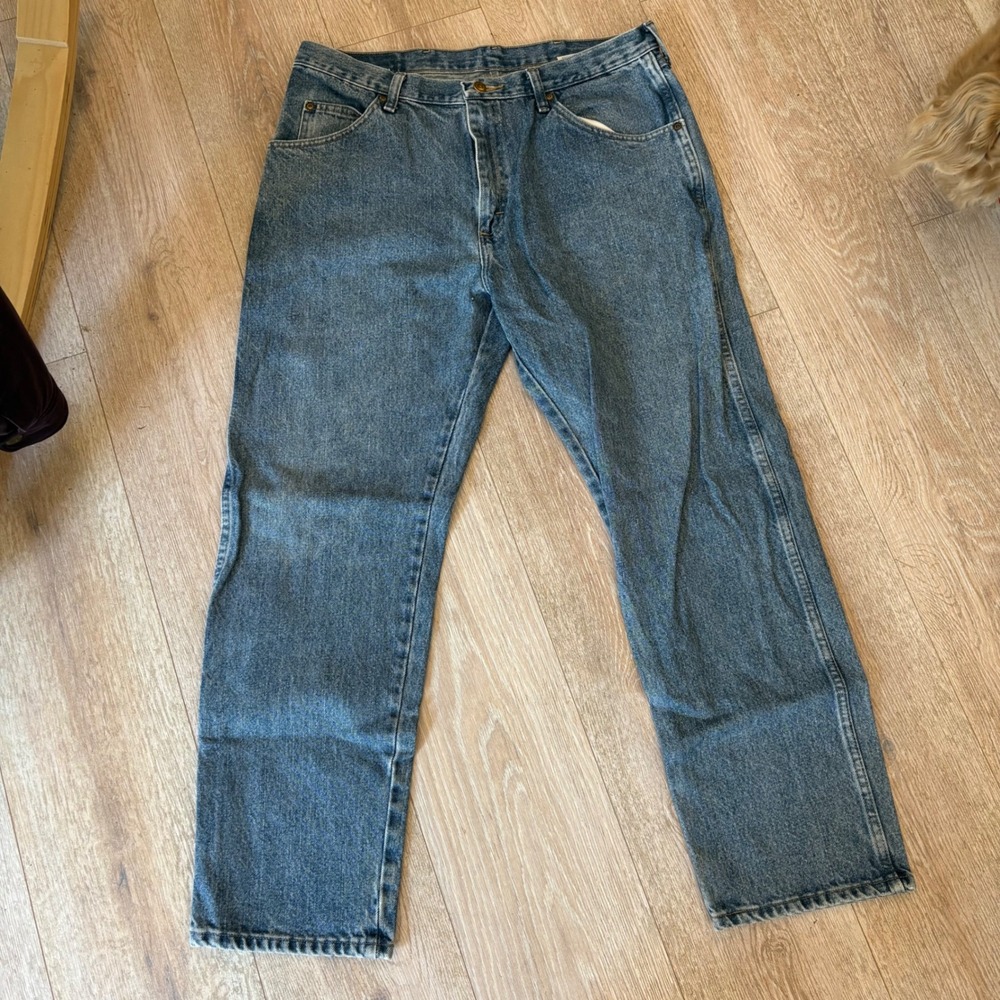 Wrangler Regular Fit Jeans Men's 36x30 Blue Straight Leg Denim 100% Cotto